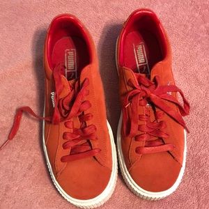 Red Puma shoes size 9 worn once